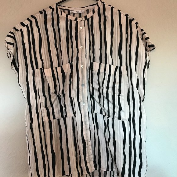 Mango Oversize striped shirt - Picture 3 of 4
